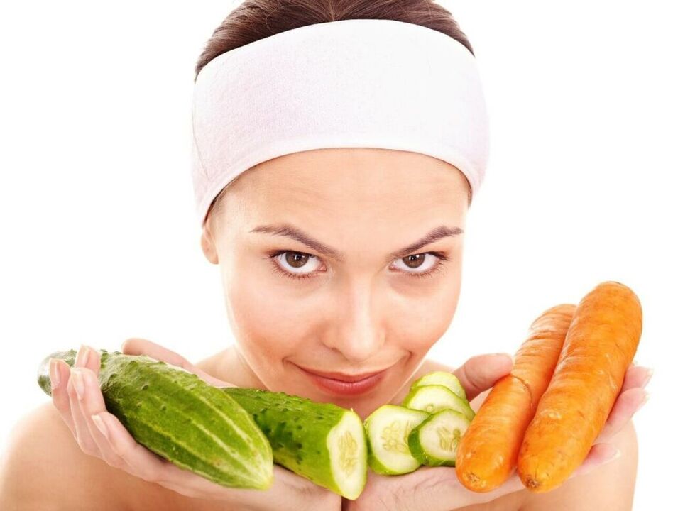 краставица и морков за подмладяване на кожата